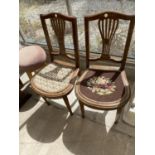 TWO WALNUT BEDROOM CHAIRS