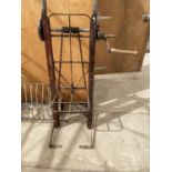 A VINTAGE SACK TRUCK WITH CHAIN LIFTING MECHANISM E J TONG SPILSBY FROM EITHER DOCKS OR RAILWAY