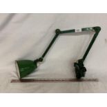 A VINTAGE GREEN ANGLE POISE LAMP