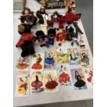 VARIOUS DOLLS, CASTANETS, PRINTS OF LADIES IN SPANISH DRESS