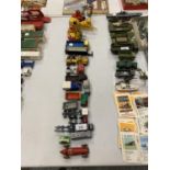 VARIOUS VINTAGE DIECAST WAGONS, CARS AND PLANT VEHICLES