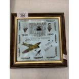 A 'BATTLE OF BRITAIN 50TH ANNIVERSARY' WOODEN FRAMED PLAQUE