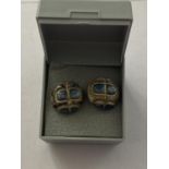 A PAIR OF BELIEVED TROIKA CUFFLINKS