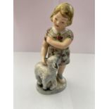 A MYOTT GOLDSCHEIDER GIRL WITH LAMB FIGURE