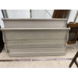 A GREY PAINTED DOUBLE BED