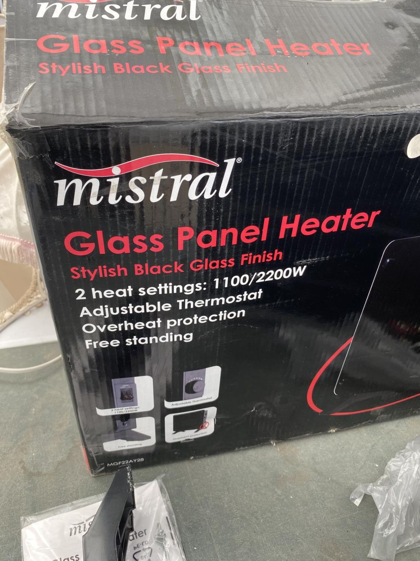 A BOXED MISTRAL GLASS PANEL HEATER - WORKING ORDER - Image 3 of 3