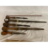 A GROUP OF FIVE VINTAGE LARGE OVERSIZED SCREW DRIVERS