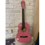 A NEW AND BOXED PINK ELEVATION 36 INCH CLASSIC GUITAR