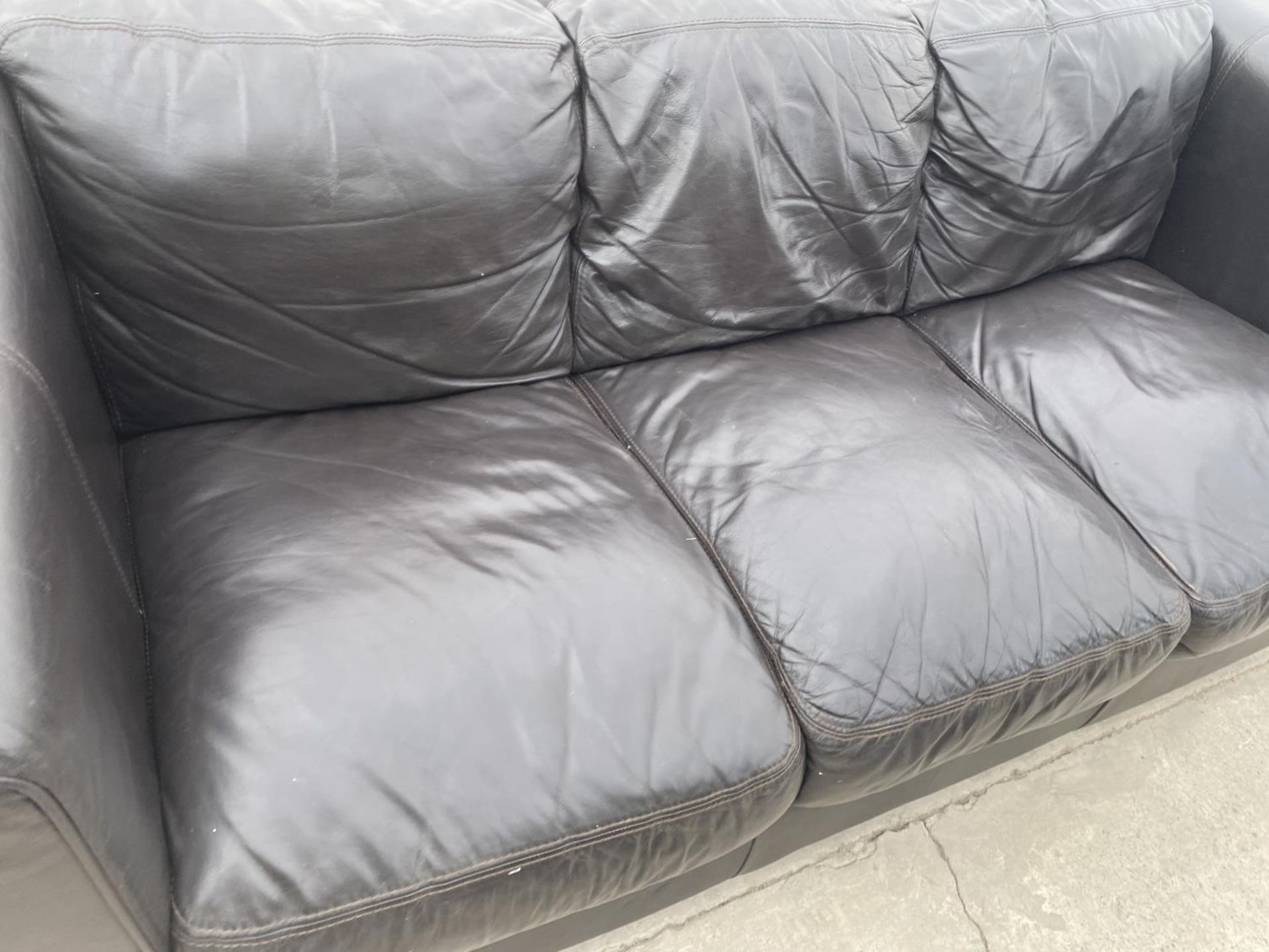 TWO LEATHER SOFAS - Image 6 of 8