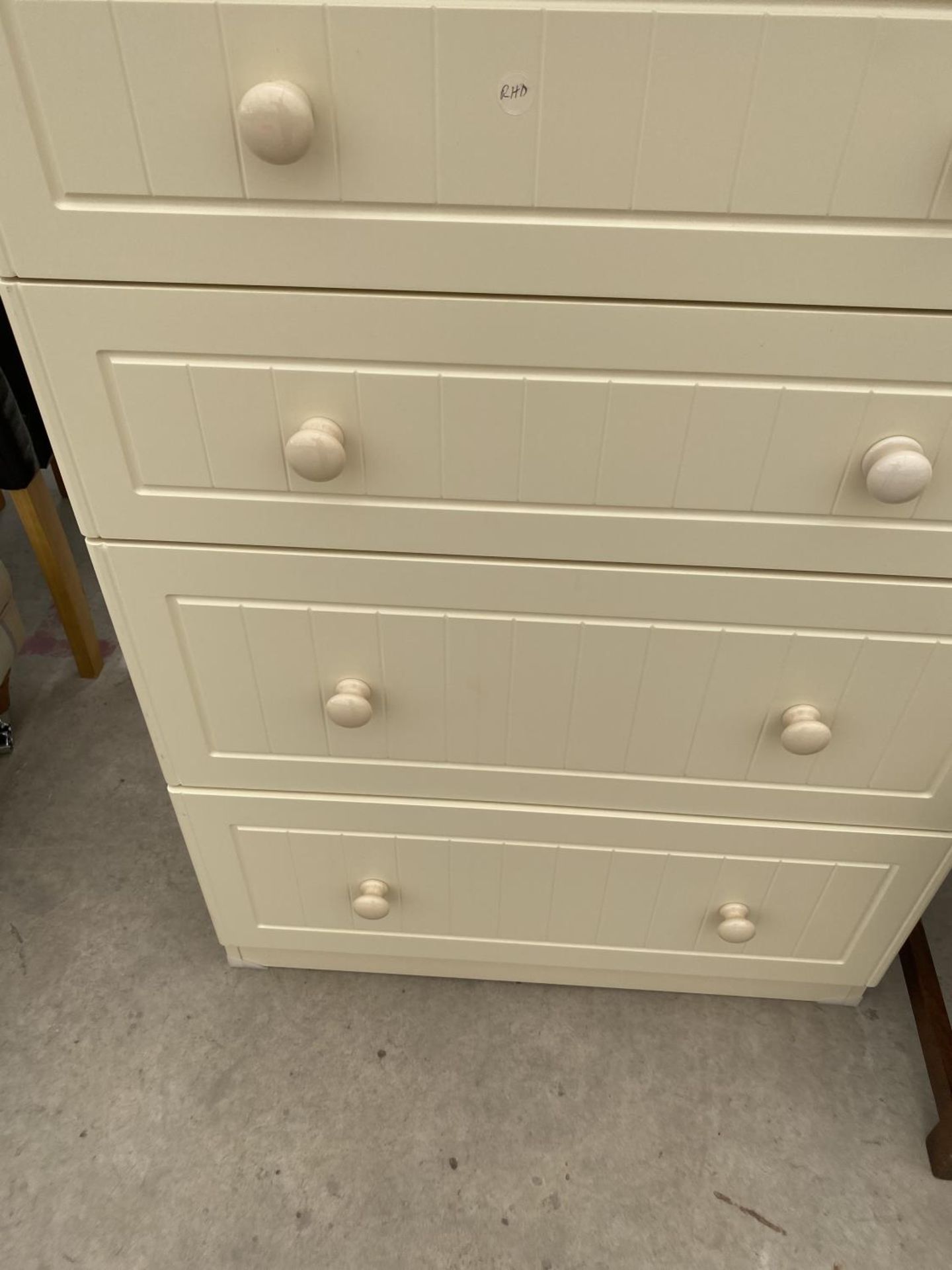 A CREAM CHEST OF FOUR DRAWERS - Image 3 of 3