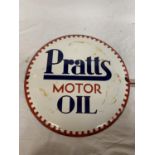 A VINTAGE ENAMEL PRATTS MOTOR OIL SIGN