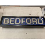 A BEDFORD ILLUMINATED LIGHT BOX SIGN 77CM X 19CM X 10CM