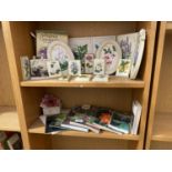 VARIOUS WILD FLOWER PLAQUES AND OICTURES WITH VARIOUS FLOWER BOOKS