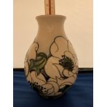 A MOORCROFT SNOW SONG VASE 7 INCHES TALL