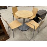 AN IKEA BREAKFAST TABLE AND FOUR CHAIRS