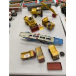 VARIOUS VINTAGE DIECAST WAGONS AND PLANT VEHICLES
