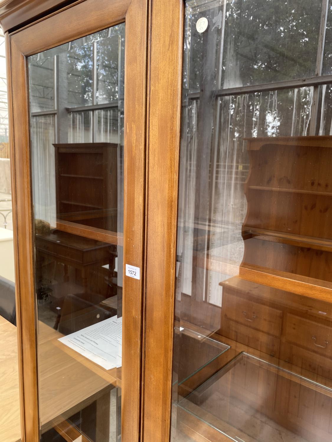 A WILLIS ABD GAMBIER CHERRY WOOD CABINET WITH TWO GLAZED DOORS AND TWO DRAWERS - Image 2 of 4