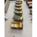 SEVEN UNBOXED VINTAGE CORGI WAGONS