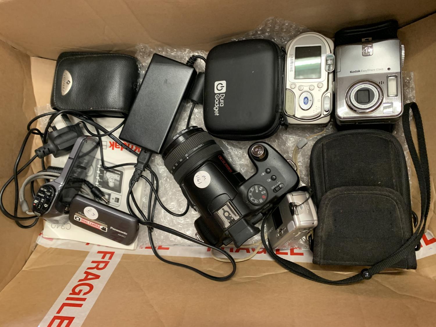 VARIOUS DIGITAL CAMERAS AND CASES TO INCLUDE KODAK, SAMSUNG ETC