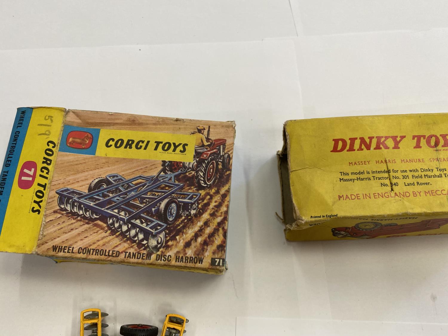 TWO BOXED DIE CAST MODELS - CORGI NO.71 TANDEM DISC HARROW AND DINKY TOYS NO.321 MASSEY-HARRIS - Image 3 of 3