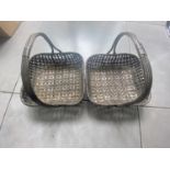 TWO WHITE METAL BASKETS