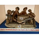 A CAPODIMONTE 'THE CHEAT' CARD PLAYERS FIGURE GROUP