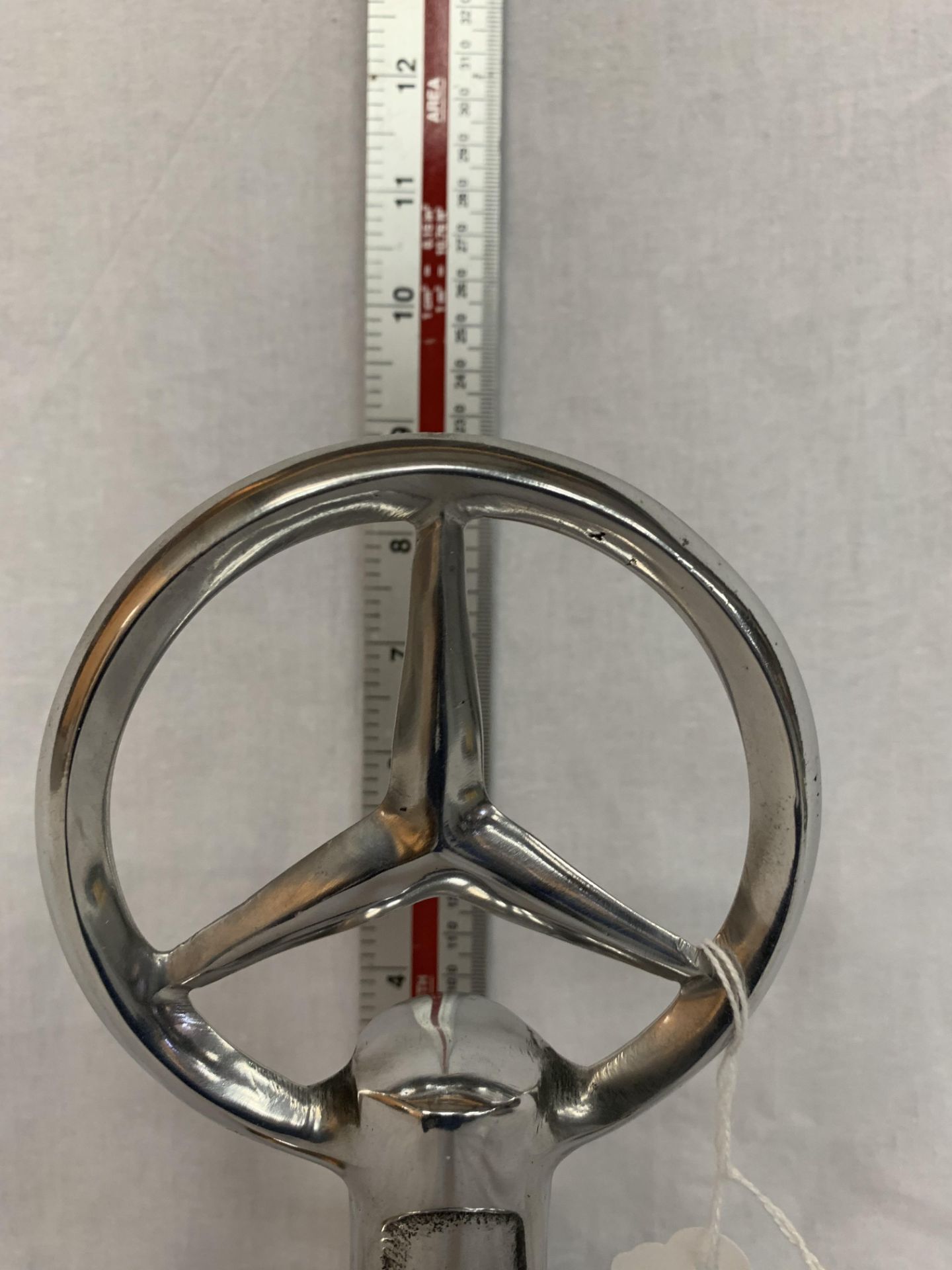 A MERCEDES BENZ CHROME CAR MASCOT ORNAMENT 9 INCHES TALL - Image 2 of 3