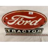 A VINTAGE ENAMEL FORD TRACTOR SIGN