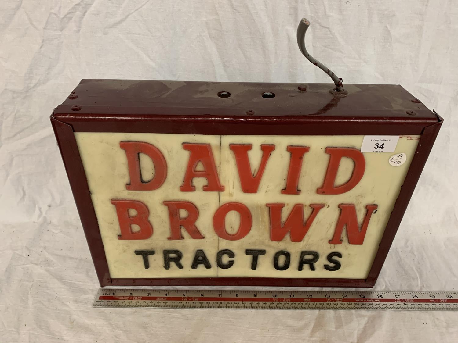 A 'DAVID BROWN TRACTORS' ILLUMINATED LIGHT BOX SIGN