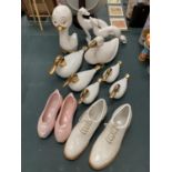 VARIOUS CHINA ITEMS TO INCLUDE SHOES, BALLET FLATS, DUCKS, DOGS ETC