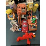 VARIOUS TOYS - FORK LIFT, WAGONS ETC