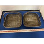 TWO WHITE METAL BASKETS