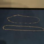 TWO SILVER FINE NECKLACES