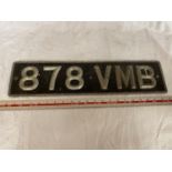 A VINTAGE VEHICLE REGISTRATION PLATE