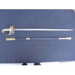 AN RAF OFFICER'S SWORD AND SCABBARD - 82 CM BLADE