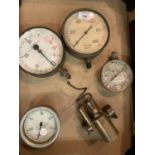 FOUR PRESSURE GAUGES TO INCLUDE W H BRAMHALL & CO LTD MANCHESTER AND THREE OTHERS