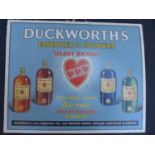 A DUCKWORTH ESSENCES ADVERTISING BOARD - 36 CM X 44 CM