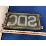 A VINTAGE BRITISH RAIL LOCO SIGN SDC (GLASS A/F)