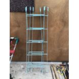 FOUR BLUE PAINTED METAL LADDERS