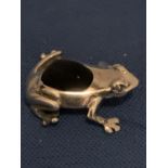 MINIATURE SILVER FROG PIN CUSHION MARKED 925