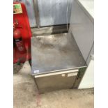 A STAINLESS STEEL SMALL DISHWASHER/GLASS CLEANER IN CLEAN AND WORKING ORDER