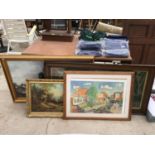 FOUR VARIOUS FRAMED PRINTS/PICTURES