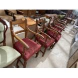 SIX OAK CARVER DINING CHAIRS