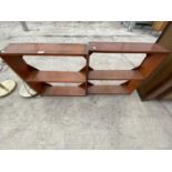 TWO SMALL MAHOGANY BOOKSHELVES