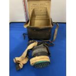 A JOHN GOWANS GAS MASK AND CASE