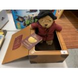 A BOXED DESIGNYABEAR PADDINGTON BEAR WITH PASSPORT