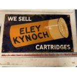 AN ENAMEL 'WE SELL ELEY KYNOCH CARTRIDGES' ADVERTSING SIGN