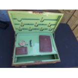 A VINTAGE NEWMAN & CO, CALCUTTA TIN DOCUMENT CHEST CONTAINING A REGIMENTAL ORDERS BOOK, PENKNIFE,