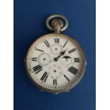 EARLY 20TH CENTURY SILVER PLATED GOLIATH WATCH WITH TOP WINDER A/F