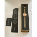 AN AS NEW AND BOXED LEFF AMSTERDAM GENTLEMAN'S WRISTWATCH